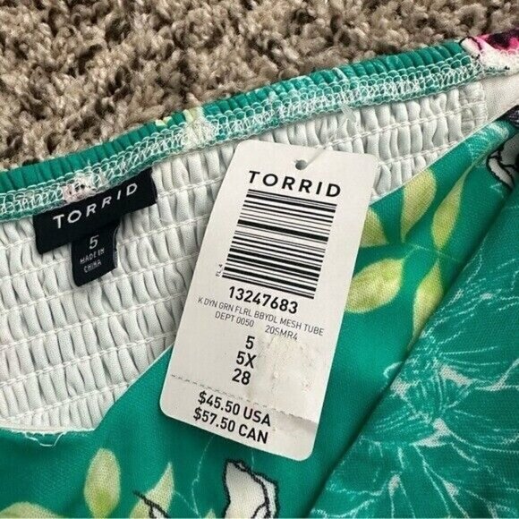 Torrid Mesh Strapless Twisted Babydoll Tunic Top Size 5X - Picture 10 of 12